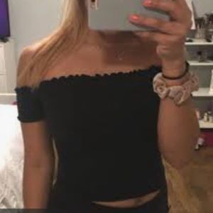 Black off the shoulder top